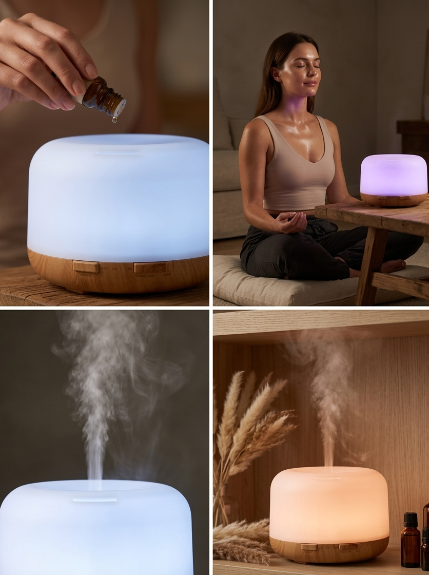 Coffret cadeau haut de gamme ouvert, révélant 20 flacons d'huiles essentielles Mayjam colorées, alignées sur un présentoir en bois, avec des branches d'eucalyptus décoratives. C'est le plus complet et le plus optimisé.